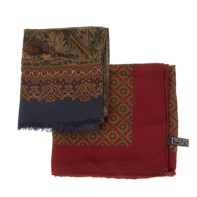 Lot 387 - Mulberry, two silk scarves, to include a long...