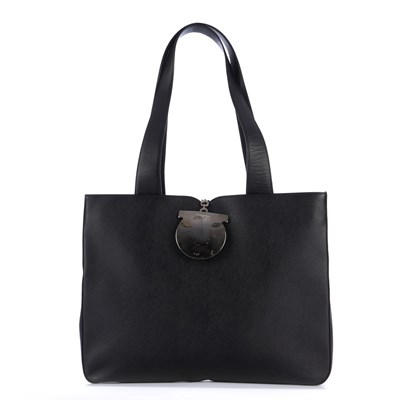 Lot 399 - Salvatore Ferragamo, a Gancini square tote,...