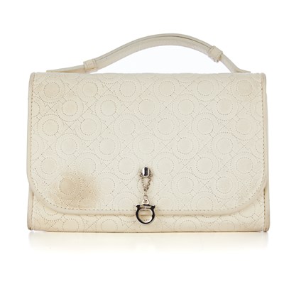 Lot 402 - Salvatore Ferragamo, a small white leather...