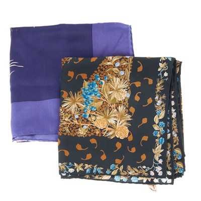 Lot 406 - Salvatore Ferragamo, two silk scarves, to...