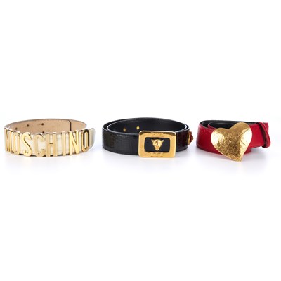 Lot 416 - Six designer belts, to include three belts by...
