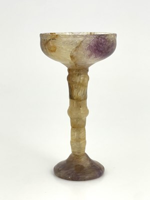 Lot 710 - A George III Derbyshire Blue John pedestal cup,...