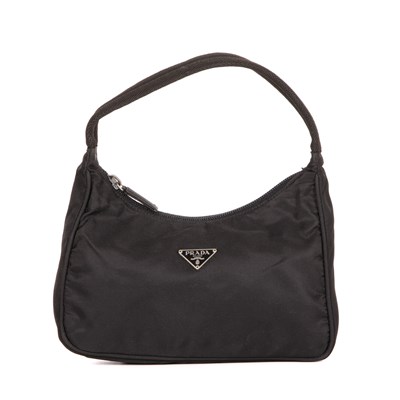 Lot 445 - Prada, a small black nylon hobo handbag,...