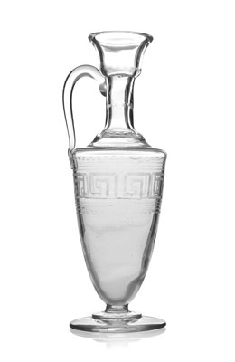 Lot 549 - A small glass Etruscan Revival glass ewer,...