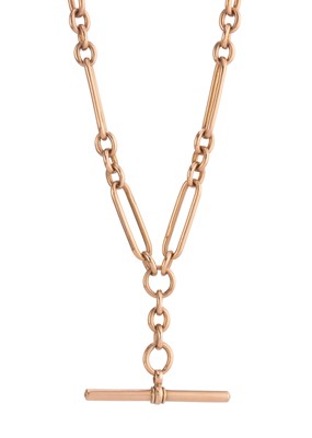 Lot 4 - An early 20th century 9ct gold Albert chain,...