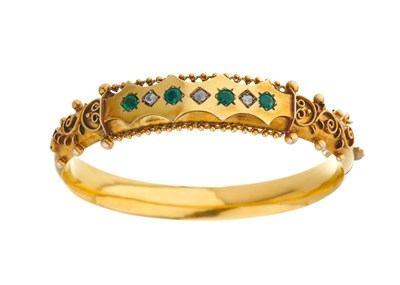 Lot 10 - A late 19th century 9ct gold emerald and...
