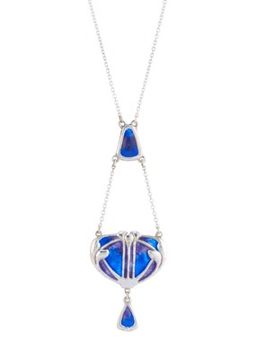 Lot 17 - Charles Horner, an Art Nouveau silver, purple...