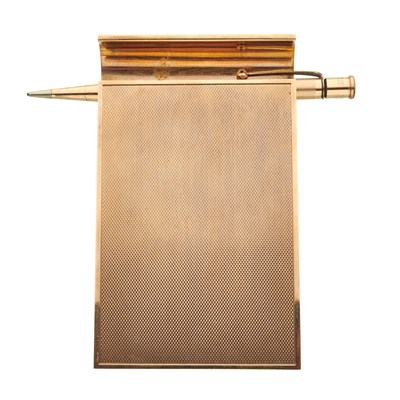 Lot 20 - Asprey & Co Ltd, a 9ct gold and leather desk...