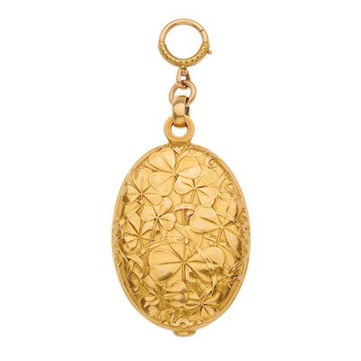 Lot 24 - An Art Nouveau 18ct gold mirror locket pendant,...