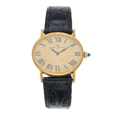 Lot 27 - Baume & Mercier, an 18ct gold wrist watch,...