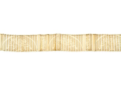 Lot 28 - A Continental 14ct gold bracelet, with floral...