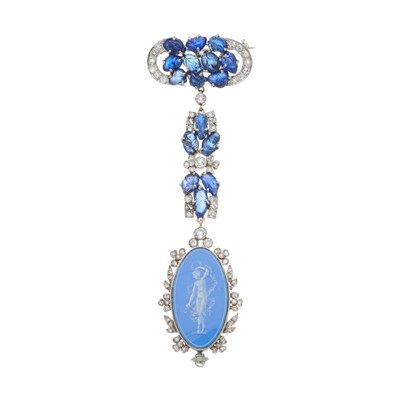 Lot 46 - A very fine platinum, vari-cut diamond floral...