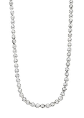 Lot 51 - An 18ct gold brilliant-cut diamond line...
