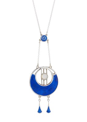 Lot 77 - Charles Horner, an Art Nouveau silver, blue...