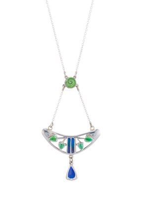 Lot 96 - Charles Horner, an Art Nouveau silver, blue...