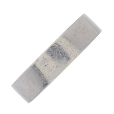 Lot 98 - A platinum wedding ring, designed as a plain...