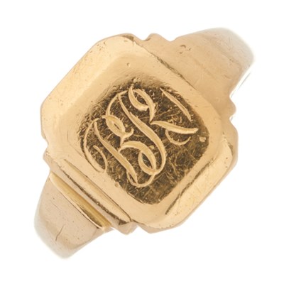 Lot 106 - A mid 20th century 18ct gold rectangular-shape...