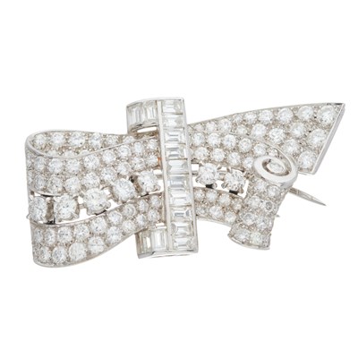 Lot 113 - A mid 20th century platinum, circular-cut...