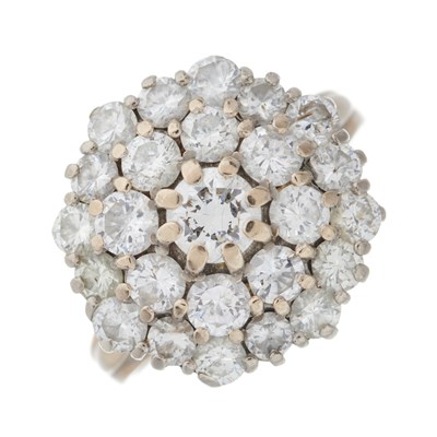 Lot 124 - An 18ct gold brilliant-cut diamond floral...