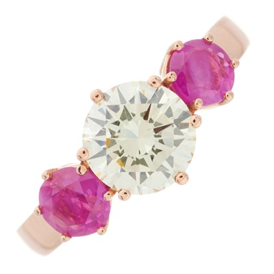 Lot 126 - An 18ct gold brilliant-cut diamond and...