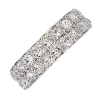 Lot 137 - An 18ct gold old-cut diamond two-row half...