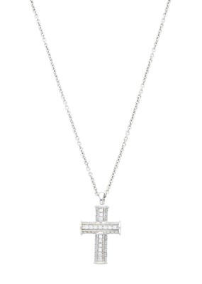Lot 154 - Bulgari, an 18ct gold pave-set diamond cross...
