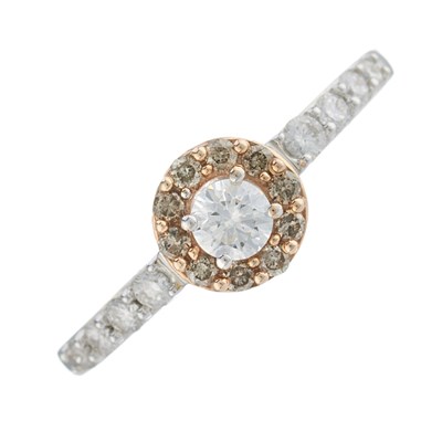 Lot 157 - De Beers, a 9ct gold diamond and brown diamond...