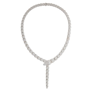 Lot 168 - Bulgari, an 18ct gold pave-set diamond...