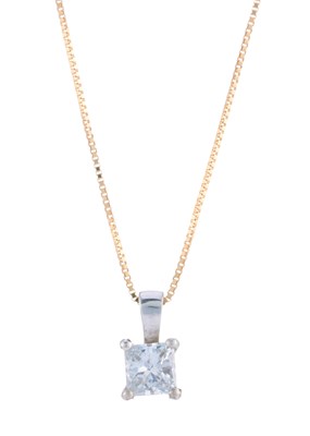 Lot 170 - A platinum square-shape diamond single-stone...
