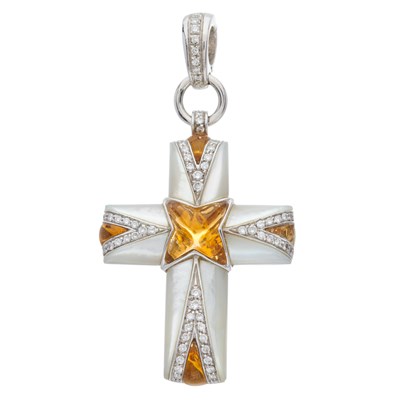 Lot 174 - Mappin & Webb, an 18ct gold mother-of-pearl,...