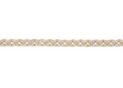 Lot 177 - An 18ct gold diamond cluster line bracelet,...