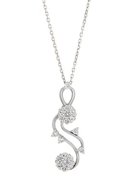Lot 204 - An 18ct gold brilliant-cut diamond floral...