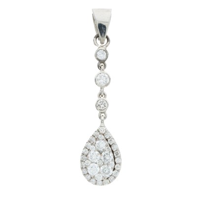 Lot 209 - An 18ct gold brilliant-cut diamond drop...