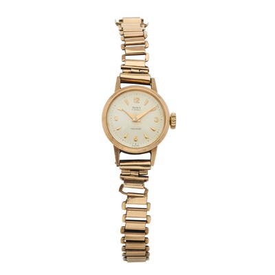 Lot 221 - Mira, a 9ct gold bracelet watch, manual wind...