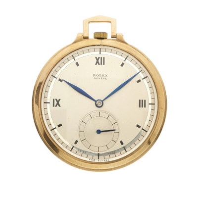 Lot 222 - Rolex, a rare Art Deco 9ct gold pocket watch,...
