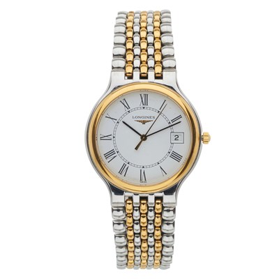 Lot 227 - Longines, a stainless steel and gold plated...