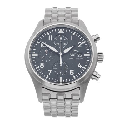 Lot 241 - IWC, a stainless steel Pilot's Chronograph...