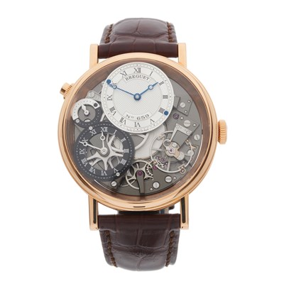 Lot 258 - Breguet, an 18ct gold Tradition GMT wrist...