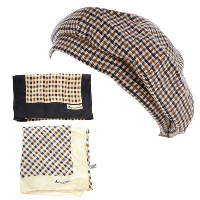 Lot 268 - Aquascutum, a hat and two silk scarves, all...