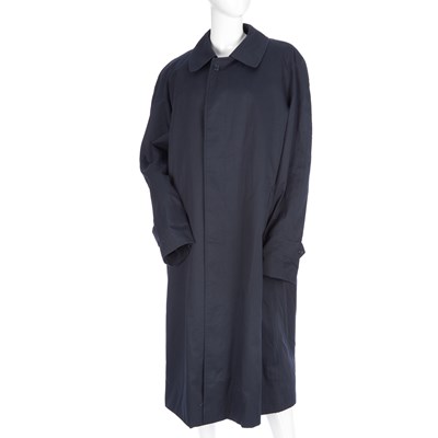 Lot 297 - Burberry, a men's navy blue trench coat,...