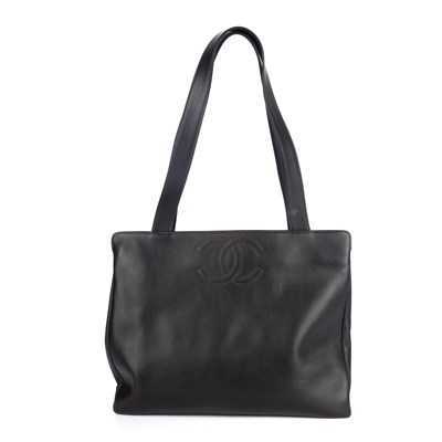 Lot 312 - Chanel, a black leather tote, crafted from...