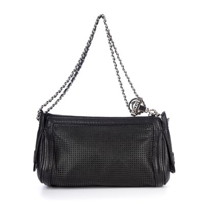 Lot 313 - Chanel, a black leather Pulley handbag,...