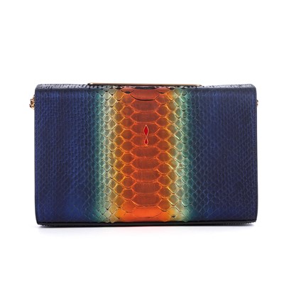 Lot 347 - Christian Louboutin, a Rainbow Python Vanite...