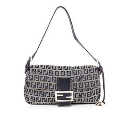 Lot 358 - Fendi, a blue Zucca Baguette handbag, designed...