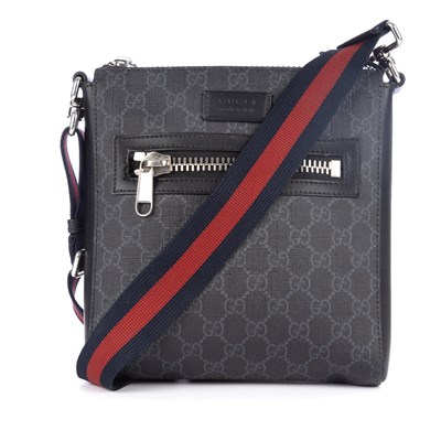 Lot 367 - Gucci, a black Supreme messenger bag, crafted...