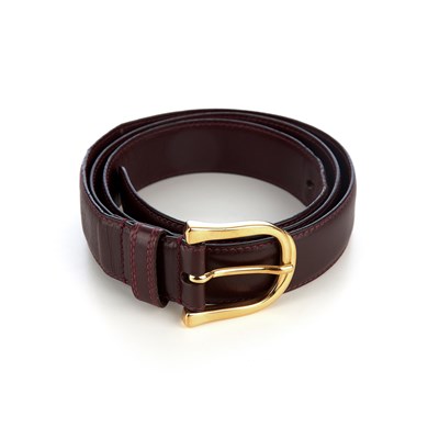 Lot 377 - Gucci, a burgundy leather belt, featuring a...