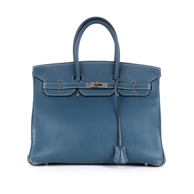Lot 384 - Hermes, a 2003 blue Birkin 35 handbag,...