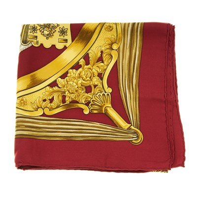 Lot 394 - Hermes, an Etriers silk scarf, designed by...
