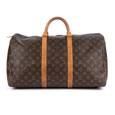 Lot 423 - Louis Vuitton, a monogram Keepall 50 luggage...