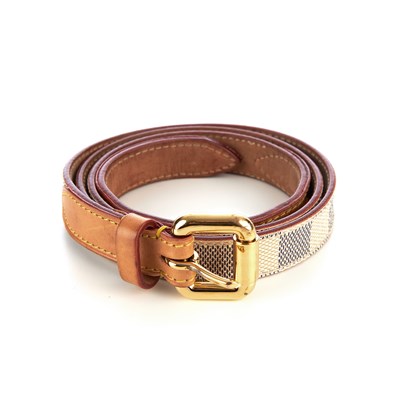 Lot 452 - Louis Vuitton, a thin damier azur belt,...